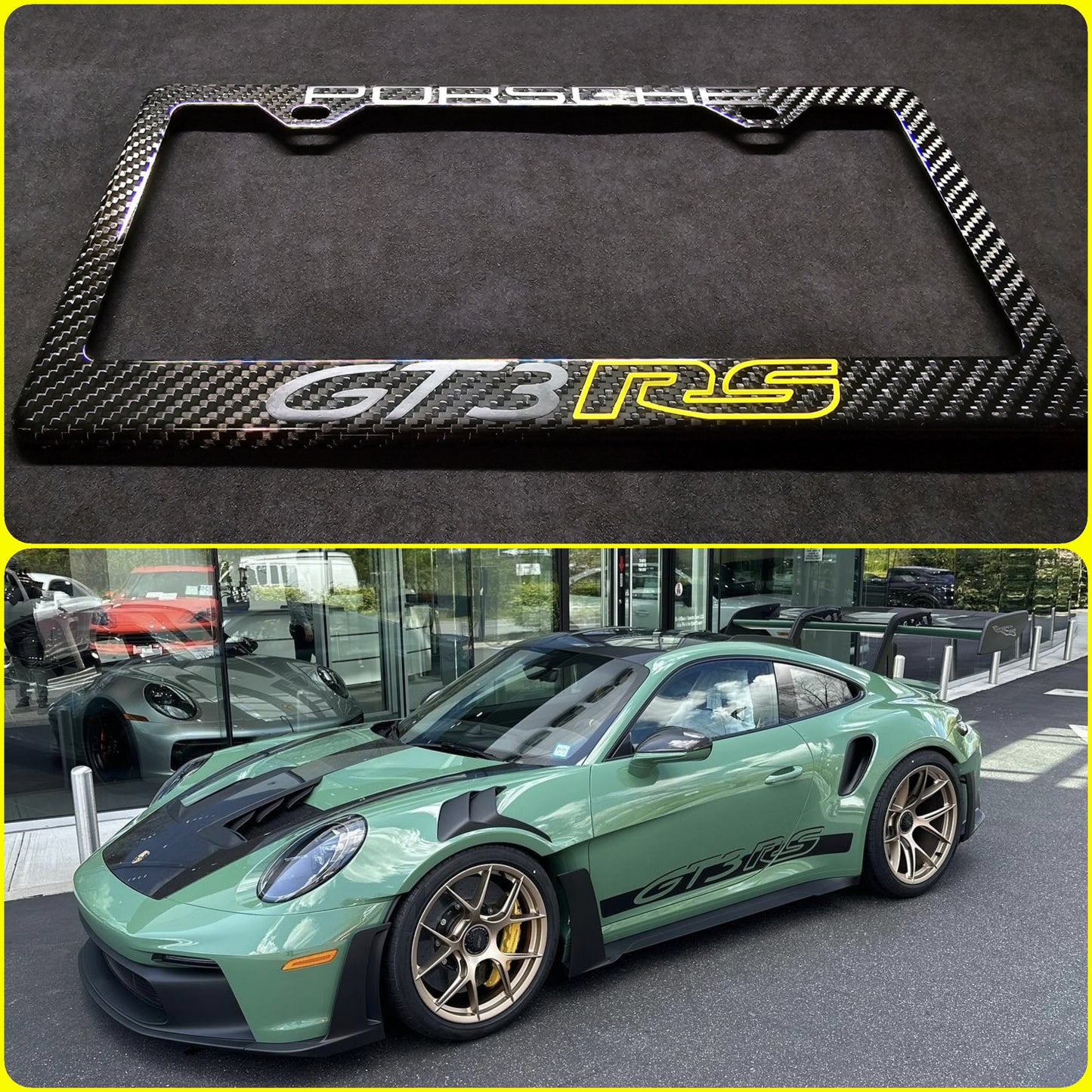 Porsche 911 GT3 RS (992) 2023+ Carbon Fiber License Plate Frame