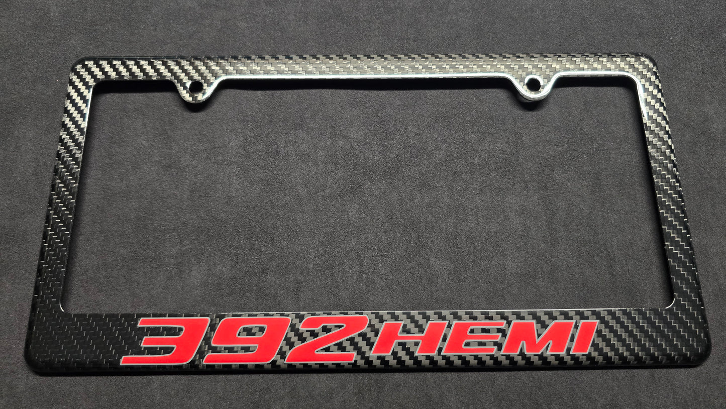 Dodge Jeep 392 Hemi Carbon Fiber License Plate Frame