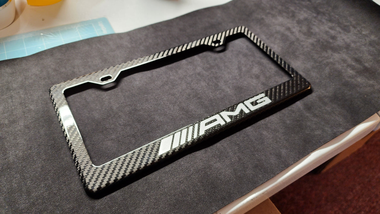 Mercedes Benz AMG Carbon Fiber License Plate Frame