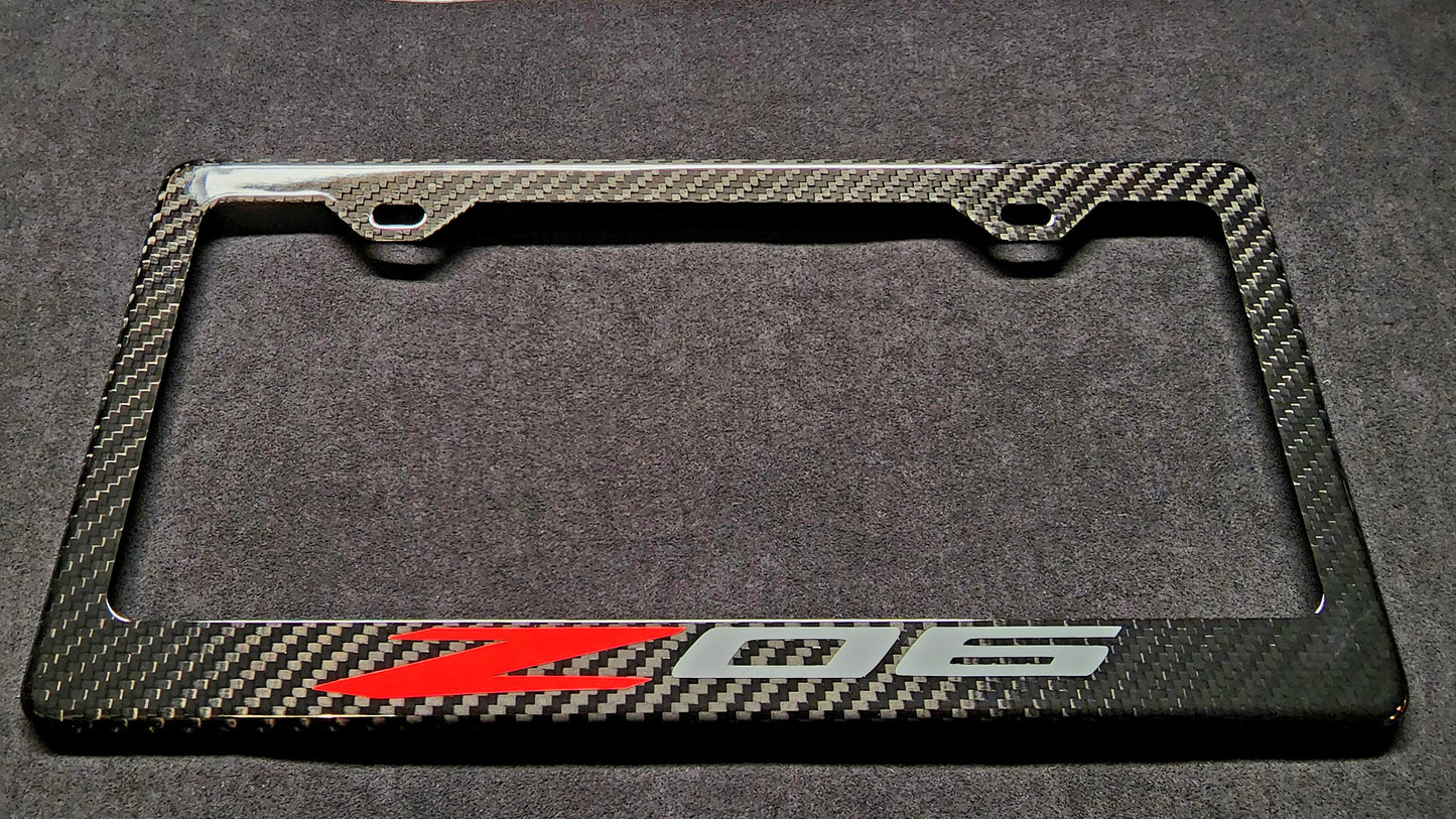 Corvette C8 Z06 Carbon Fiber License Plate Frame