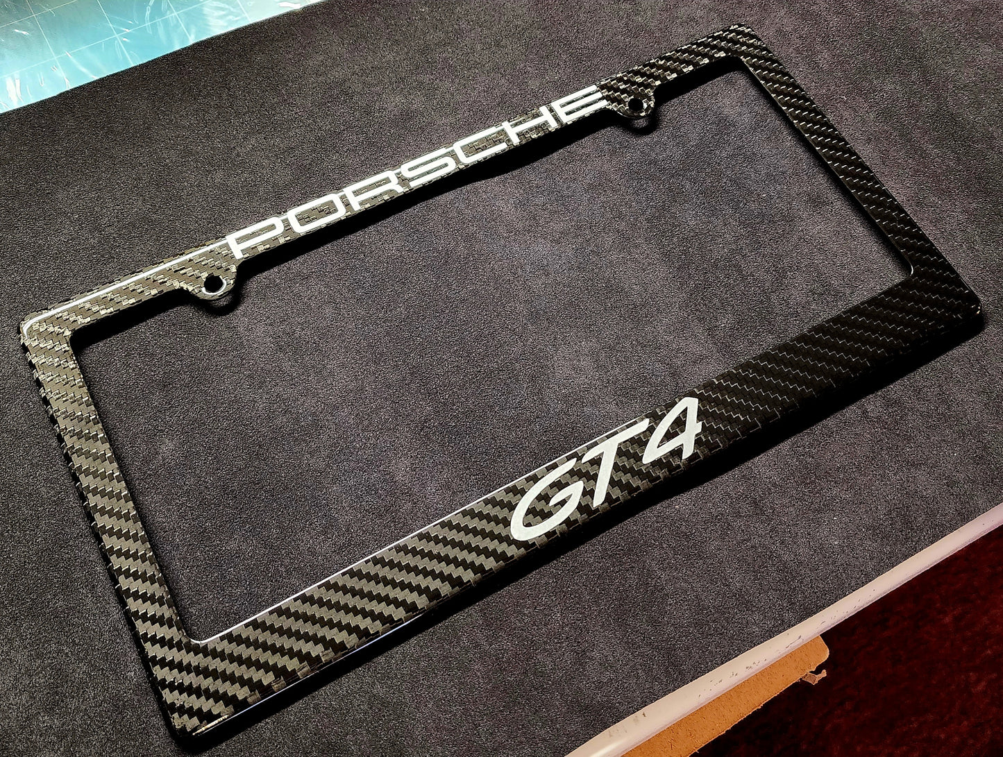 Porsche 718 Cayman GT4 Carbon Fiber License Plate Frame