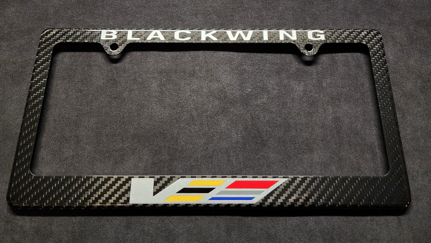 Cadillac BLACKWING V-Series Carbon Fiber License Plate Frames CT5-V CT4-V CT6-V