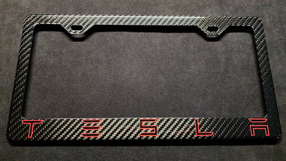 TESLA Performance Carbon Fiber License Plate Frame