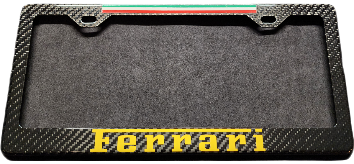 Ferrari Carbon Fiber License Plate Frame – JT's Custom Creations Ferrari Carbon Fiber License Plate Frame – JT's Custom Creations