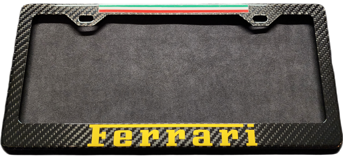 Ferrari Carbon Fiber License Plate Frame