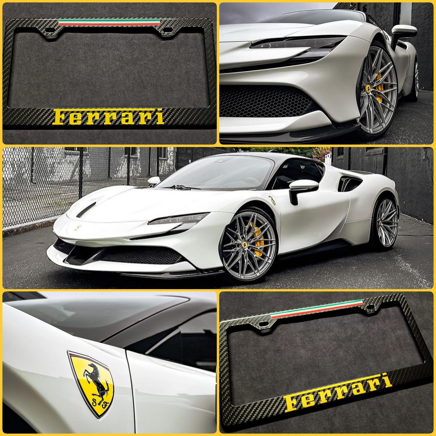 Ferrari Carbon Fiber License Plate Frame