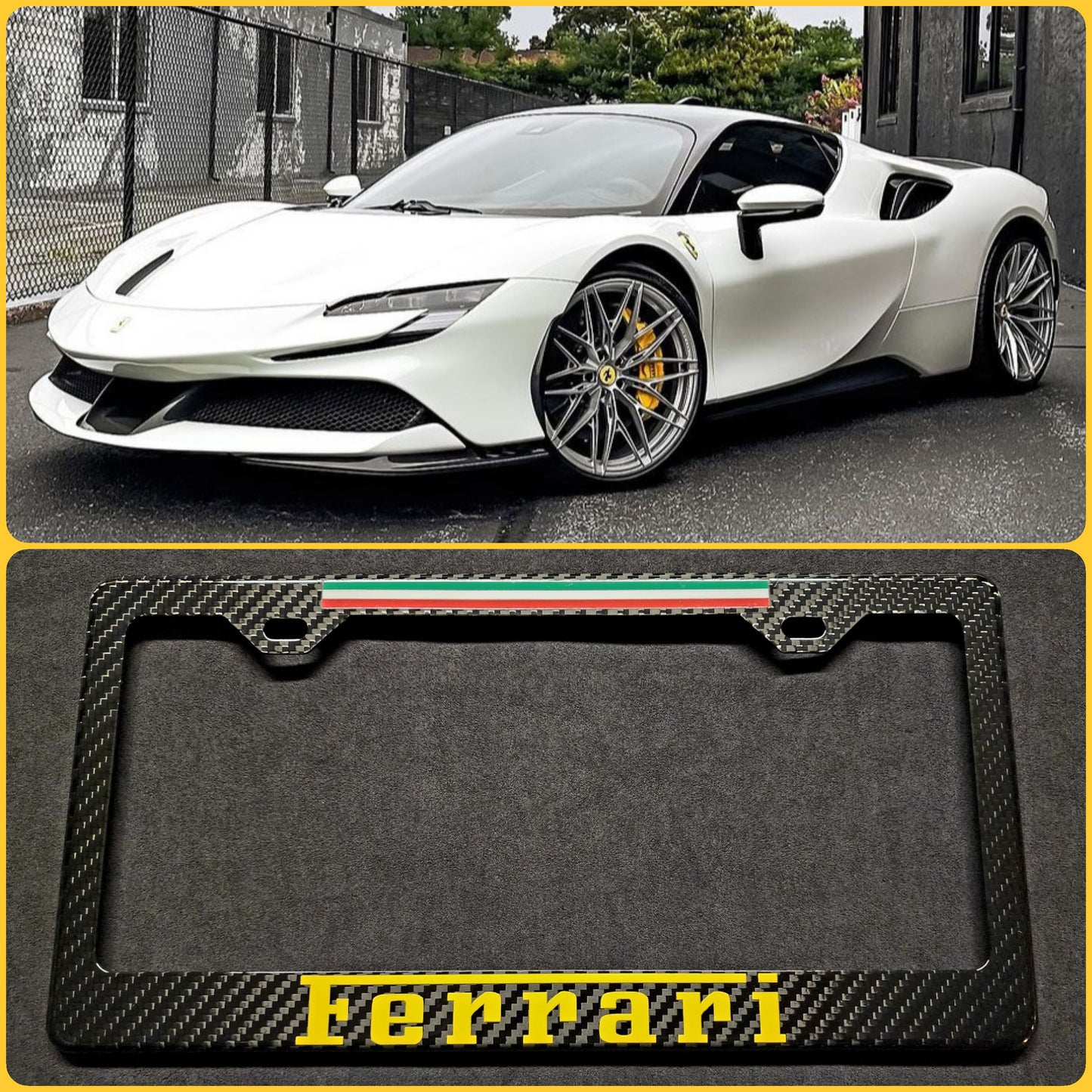 Ferrari Carbon Fiber License Plate Frame