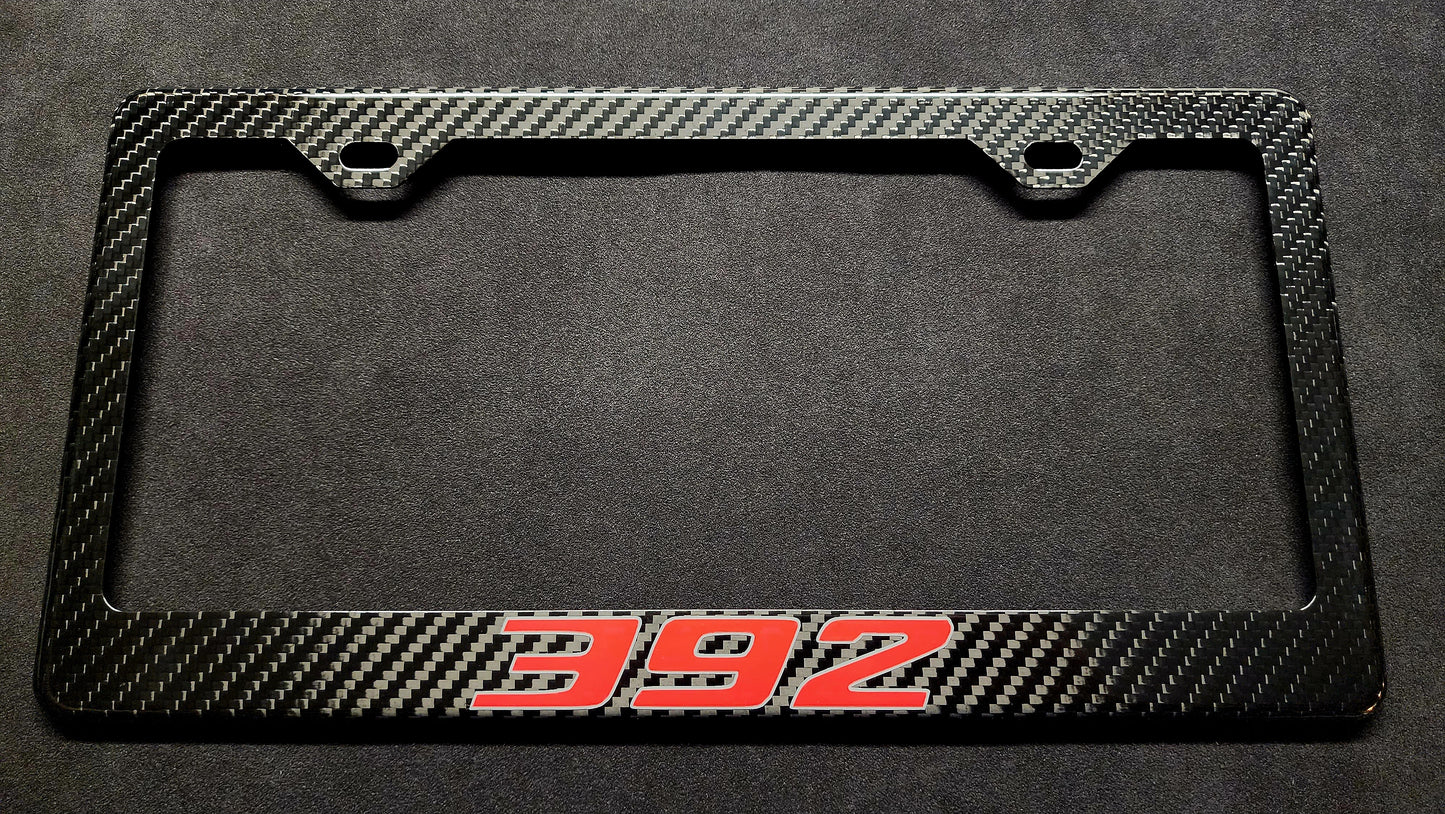 Dodge Jeep 392 Hemi Carbon Fiber License Plate Frame