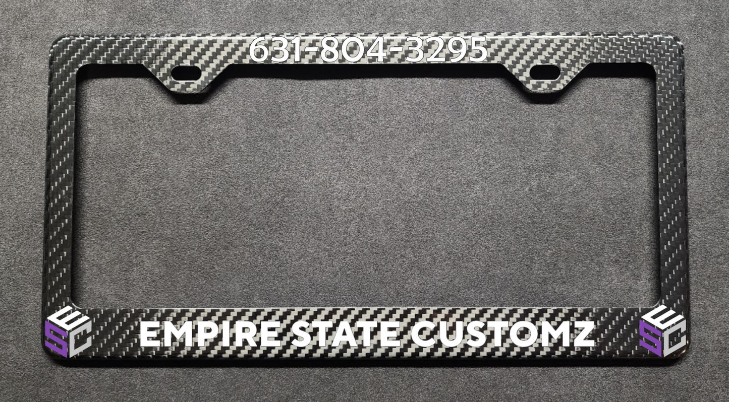 Your Business Logo Custom Carbon Fiber License Plate Frame