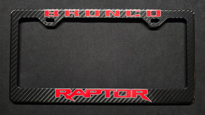 Ford Bronco Raptor Carbon Fiber License Plate Frame