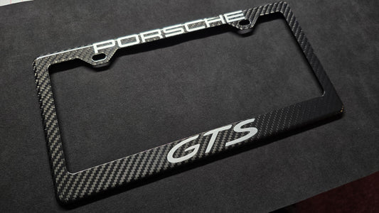 Porsche GTS - 911 Cayman Boxster Taycan Macan Carbon Fiber License Plate Frame