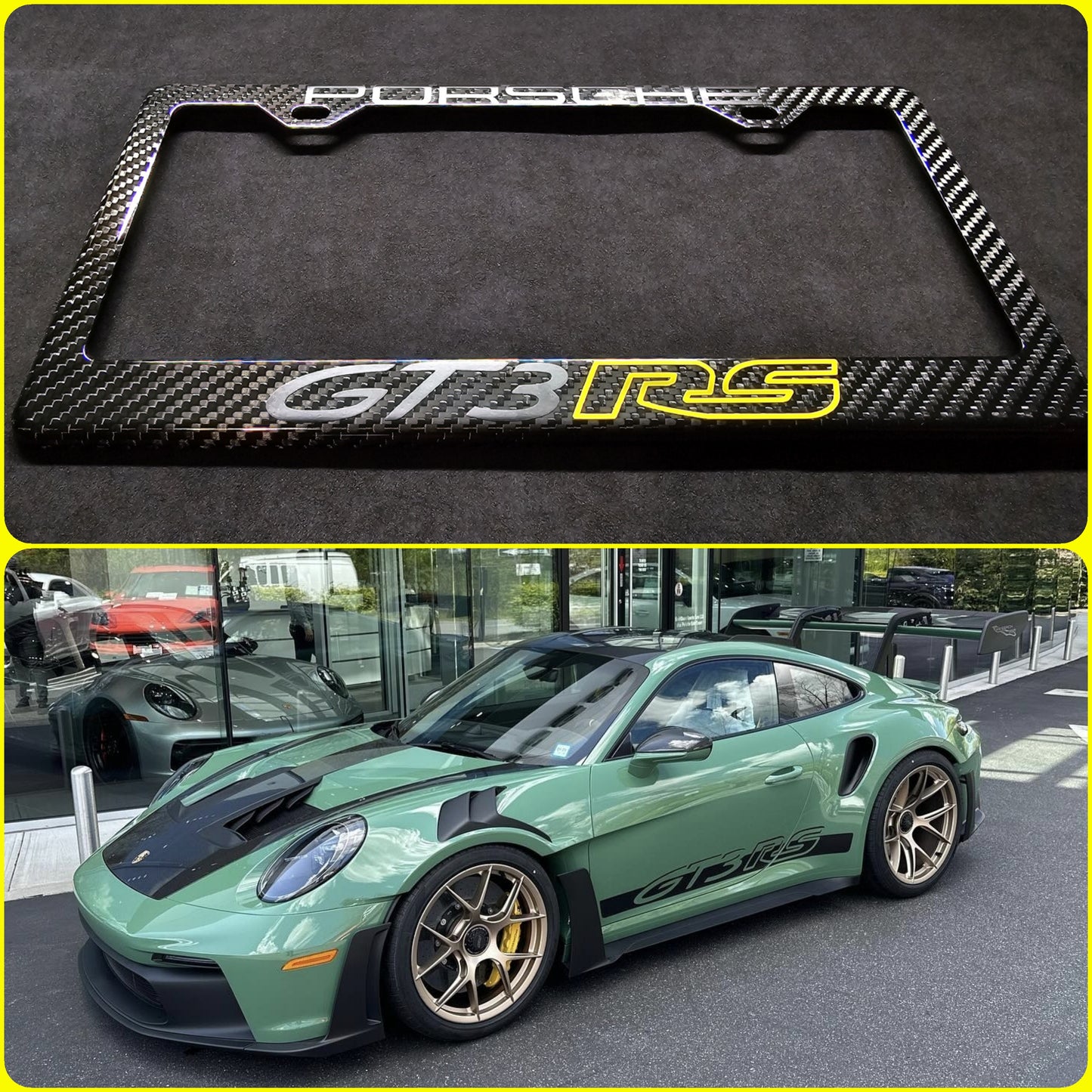 Porsche 911 992 GT3 RS 2023+ Carbon Fiber License Plate Frame