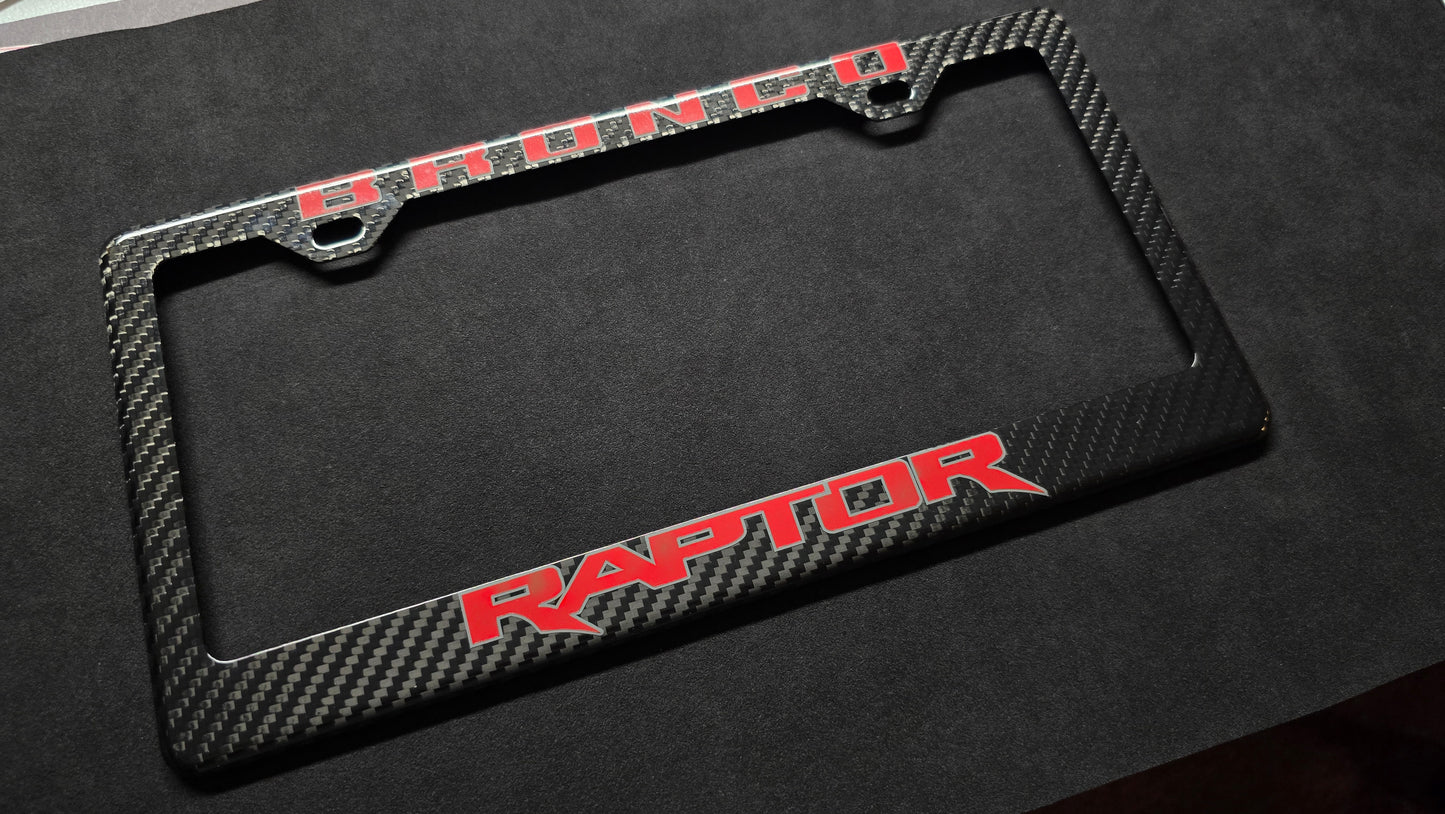 Ford Bronco Raptor Carbon Fiber License Plate Frame