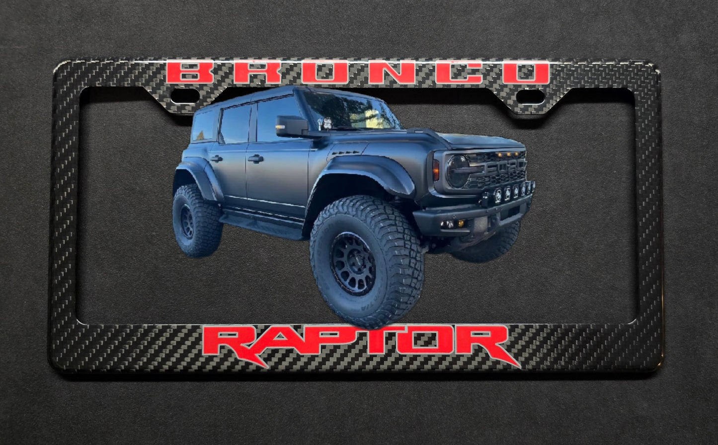 Ford Bronco Raptor Carbon Fiber License Plate Frame